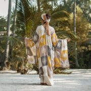 Handmade Crochet Embroidered Cotton Kimono Duster | Flora – Desert Mirage - Image 3