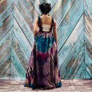 Handmade Tie-Dye Cotton Overalls Dress – Boho Pinafore Apron | Binsa - Image 3