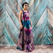 Handmade Tie-Dye Cotton Overalls Dress – Boho Pinafore Apron | Binsa