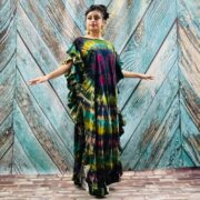 Hand Tie-Dye Cotton Maxi Kaftan Dress – Boho Festival Style | Ema - Image 6