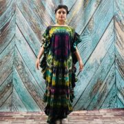 Hand Tie-Dye Cotton Maxi Kaftan Dress – Boho Festival Style | Ema - Image 7