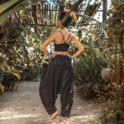 Black Patchwork Harem Pants – Handmade Boho Cotton Trousers | Spiritu - Image 9