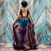 Handmade Tie-Dye Cotton Overalls Dress – Boho Pinafore Apron | Binsa - Image 8