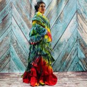 Tie-Dye Raw Cotton Kimono Duster – Ruffled Boho Festival Cardigan | Bali - Image 2