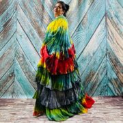 Tie-Dye Raw Cotton Kimono Duster – Ruffled Boho Festival Cardigan | Bali - Image 5