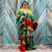 Tie-Dye Raw Cotton Kimono Duster – Ruffled Boho Festival Cardigan | Bali - Image 8