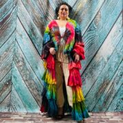 Tie-Dye Raw Cotton Kimono Duster – Boho Ruffle Festival Cardigan | Bali