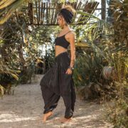 Black Patchwork Harem Pants – Handmade Boho Cotton Trousers | Spiritu - Image 8