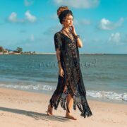 Myko Cotton Hand Crochet Kaftan Tunic Dress Pullover Beach Coverup Festival Summer Dress Handmade - Image 2