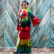 Tie-Dye Raw Cotton Kimono Duster – Boho Ruffle Festival Cardigan | Bali - Image 2