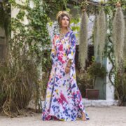 Hand Tie-Dye Rayon Kaftan – Boho Maxi Dress, Festival Gown | Grace