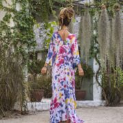 Hand Tie-Dye Rayon Kaftan – Boho Maxi Dress, Festival Gown | Grace - Image 2