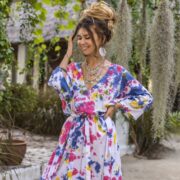 Hand Tie-Dye Rayon Kaftan – Boho Maxi Dress, Festival Gown | Grace - Image 4