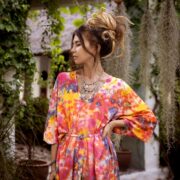 Hand Tie-Dye Rayon Kaftan – Boho Maxi Dress, Festival Gown | Grace - Image 4