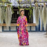 Handcrafted Tie-Dye Rayon Kaftan: Boho Plus-Size Dress - Grace
