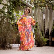 Hand Tie-Dye Rayon Kaftan – Boho Maxi Dress, Festival Gown | Grace