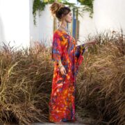 Handcrafted Tie-Dye Rayon Kaftan – Boho Plus Size Dress | Grace - Image 2