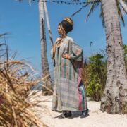 Reversible Quilted Kimono – Boho Vintage Cotton Duster, Plus Size | Sakura - Image 2