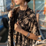 Hand Tie-Dye Cotton Maxi Hoodie Duster – Festival Beach Kimono | Kayla - Image 4