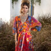 Handcrafted Tie-Dye Rayon Kaftan – Boho Plus Size Dress | Grace - Image 4