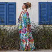 Handcrafted Tie-Dye Rayon Kaftan – Boho Plus Size Dress | Grace - Image 2