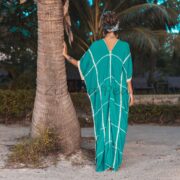 Aleena Crochet Stitch Maxi Dress  Handmade Kaftan Caftan Abaya Gown One Size One Plus Size Resort Vacation Holiday Beach Wear Cotton - Image 3