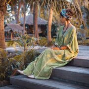 Hand Crochet Cotton Maxi Dress – Bohemian Resort Kaftan | Aleena - Image 4