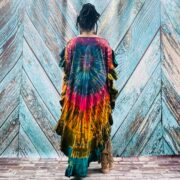 Tie-Dye Maxi Kaftan – Handmade Boho Festival Dress, Plus Size Cotton Cover-Up | Ema - Image 3