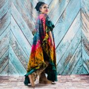 Tie-Dye Maxi Kaftan – Handmade Boho Festival Dress, Plus Size Cotton Cover-Up | Ema - Image 8