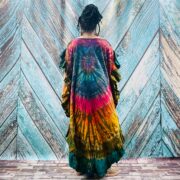 Tie-Dye Maxi Kaftan – Handmade Boho Festival Dress, Plus Size Cotton Cover-Up | Ema - Image 9