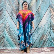 Hand Tie-Dye Maxi Kaftan Dress – Jersey Cotton Boho Festival Gown | Ema - Image 2