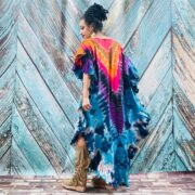 Hand Tie-Dye Maxi Kaftan Dress – Jersey Cotton Boho Festival Gown | Ema - Image 4