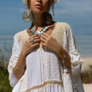 Handmade Crochet Cotton Maxi Kaftan – Boho Beach Cover-Up | Zora - Image 5