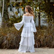 Off-Shoulder Boho Wedding Dress – Tiered Cotton Maxi Dress | Lucia - Image 3