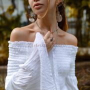Off-Shoulder Boho Wedding Dress – Tiered Cotton Maxi Dress | Lucia - Image 6