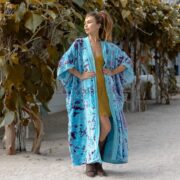 Misty Enchantment Long Velvet Kimono Duster Coat - One Plus Size Luxury for Special Events