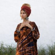 Plus Size Hand Tie-Dye Cotton Maxi Dress – Boho Kimono Duster Cardigan | Colette - Image 4