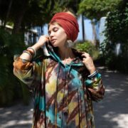 Hand Tie-Dye Long Hoodie Duster – Boho Festival Dress, One Size Plus | Dream - Image 4