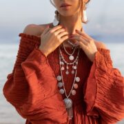 Off-Shoulder Boho Wedding Dress – Tiered Natural Cotton Maxi | Lucia - Image 6