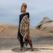 Handmade Tie-Dye Cotton Kaftan Dress – Boho Fringe Festival Tunic | Arlo