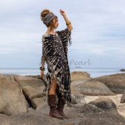 Handmade Tie-Dye Cotton Kaftan Dress – Boho Fringe Festival Tunic | Arlo - Image 2