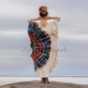 Tie-Dye Maxi Kaftan Dress – Handmade Boho Cotton Festival Gown | Ema - Image 3
