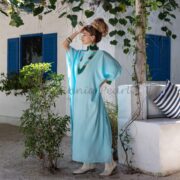 Rayon Kaftan Maxi Dress – Boho Beach Coverup, One Size Plus | Rosa - Image 2