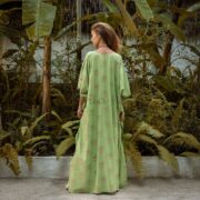 Printed Rayon Kaftan Dress – Boho Maxi Abaya Gown, One Size Plus | Rosa - Image 3