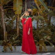 Rayon Kaftan Maxi Dress – Boho Festival Abaya Gown, One Size Plus | Rosa - Image 2