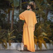 Rayon Kaftan Maxi Dress – Boho Beach Coverup, Festival Abaya Gown | Rosa - Image 3