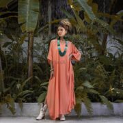 Rayon Kaftan Maxi Dress – Boho Beach Abaya Gown, One Size Plus | Rosa