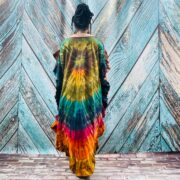 Tie-Dye Maxi Kaftan – Handmade Boho Festival Dress, Plus Size Cotton Cover-Up | Ema - Image 3