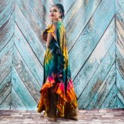Tie-Dye Maxi Kaftan – Handmade Boho Festival Dress, Plus Size Cotton Cover-Up | Ema - Image 4