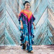 Hand Tie-Dye Maxi Kaftan Dress – Jersey Cotton Boho Festival Gown | Ema